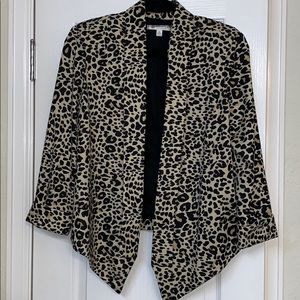 Soft knit leopard print blazer